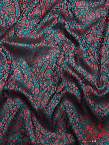 Black Dohri Resham Booti Tanchoi Silk Saree - Bharat Silk House Tanchoi katan