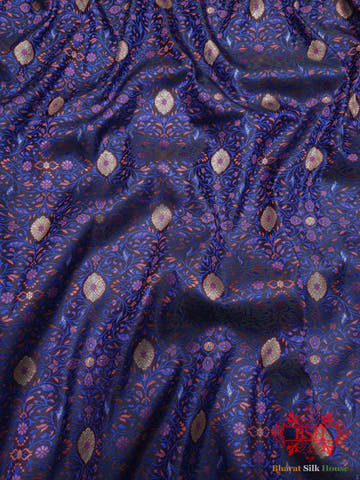 Black Dohri Resham Zari Booti Tanchoi Silk Saree - Bharat Silk House Tanchoi katan