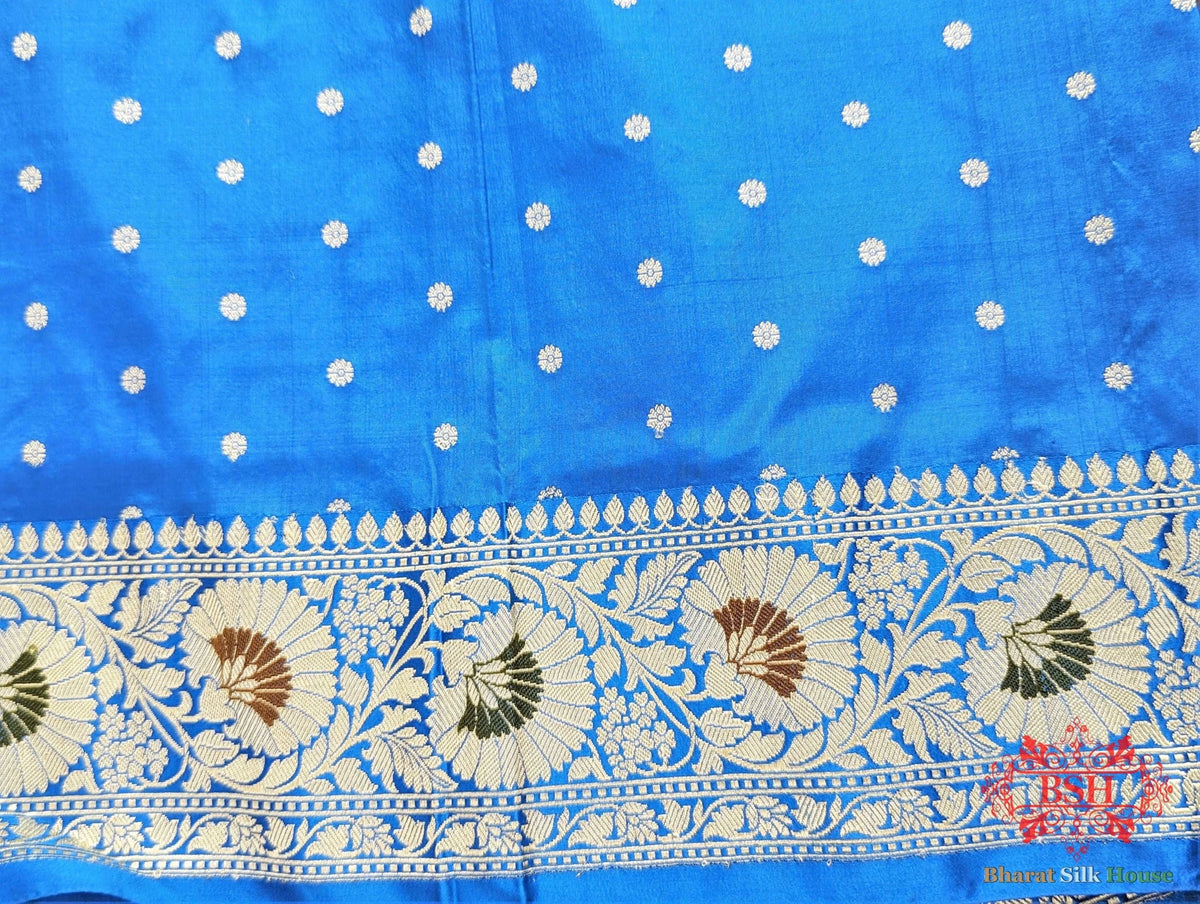 Black Pure Katan Silk Banarasi Saree - Bharat Silk House Pure Kataan Silk