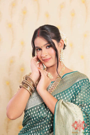 Castleton Green Chifffon Saree - Bharat Silk House Chiffon Sarees