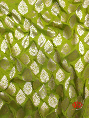 Handloom Banarasi Pure Katan Silk Floral Booti In Shades Of Green - Bharat Silk House Opara Silk
