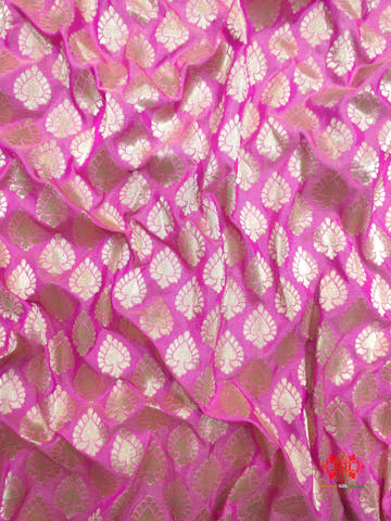 Handloom Banarasi Pure Katan Silk Floral Booti In Shades Of Pink - Bharat Silk House Opara Silk