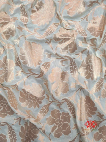 Handloom Banarasi Pure Katan Silk Floral Booti In Shades Of White - Bharat Silk House Opara Silk