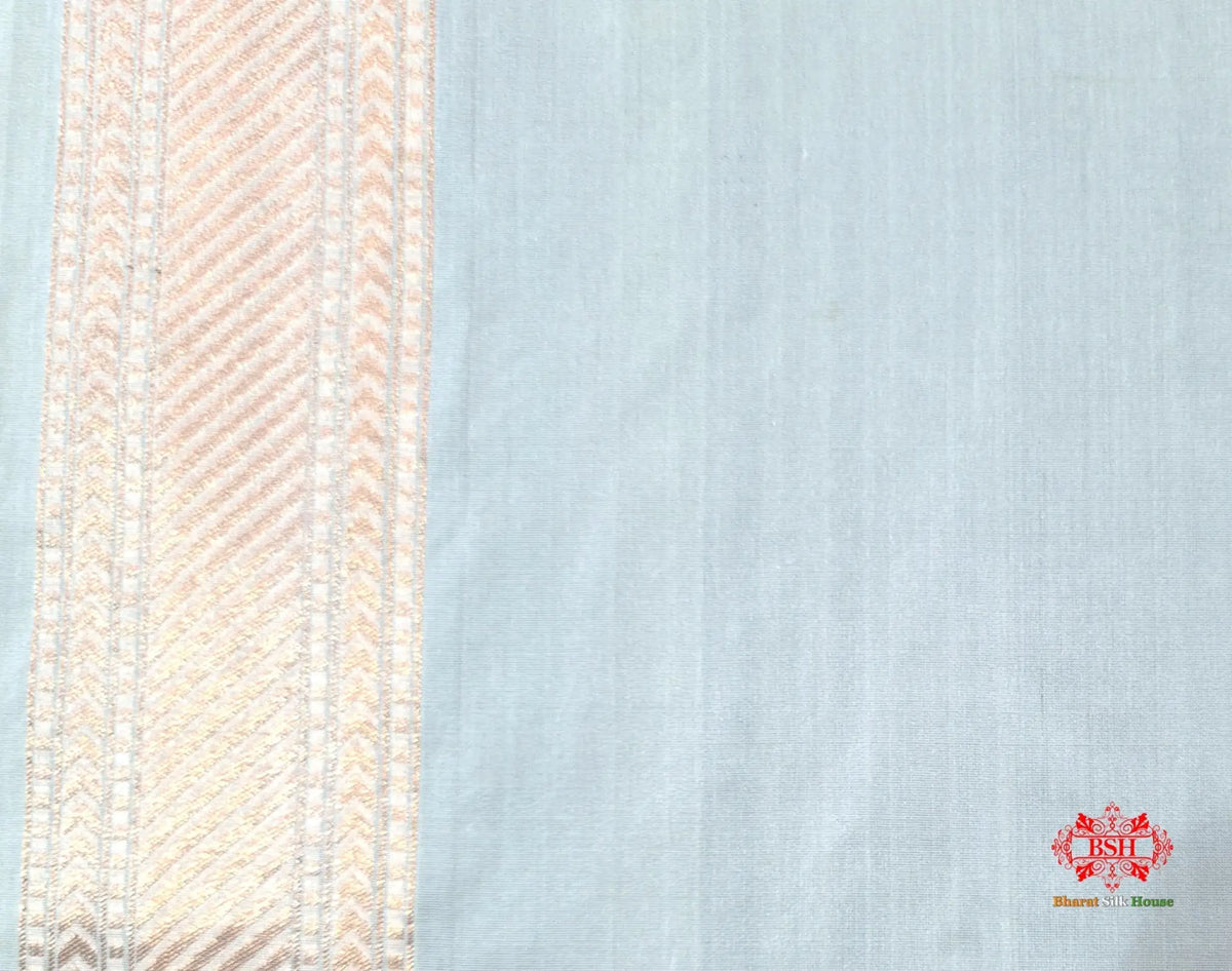 Handloom Banarasi Pure Katan Silk Floral Booti In Shades Of White - Bharat Silk House Opara Silk