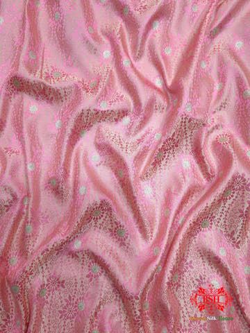 Light Pink Single Zari Tanchoi Silk Saree - Bharat Silk House Tanchoi katan