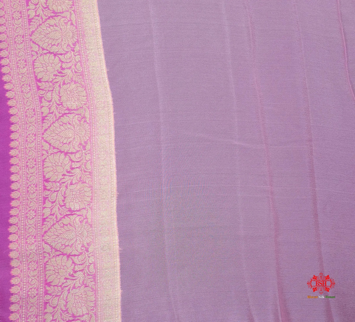 Multi Colour Pure Chiffon Handbrush Dyed Reshmi Zari Silk Saree - Bharat Silk House Chiffon Sarees