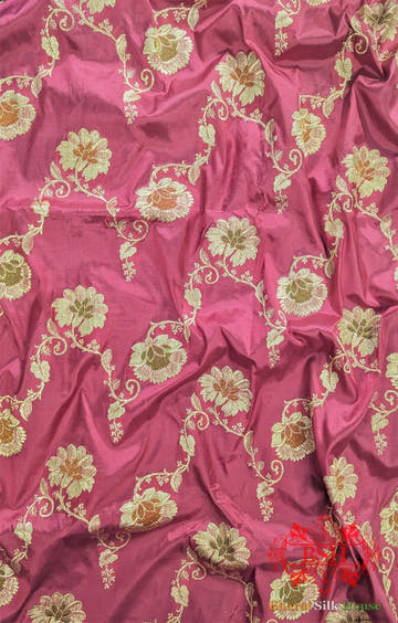 Pure Banarasi Handloom Katan Silk Meenakari Antique Golden Zari Saree In Shades Of Gazari - Bharat Silk House Pure Kataan Silk