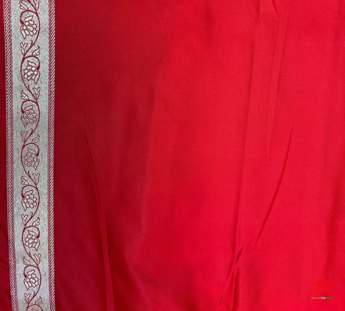 Red Mashru Silk Saree All Over Booti With Plain Blouse - Bharat Silk House Mashroo Silk