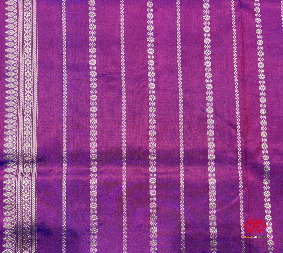 Pure Banarasi Handloom Katan Silk Antique Meena Zari Saree In Cross Shades Of Pink/Blue - Pure Kataan Silk -