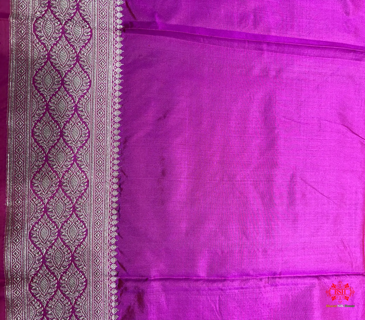 Pure Banarasi Handloom Katan Silk Antique Zari Saree In Shades Of Pink - Pure Kataan Silk -