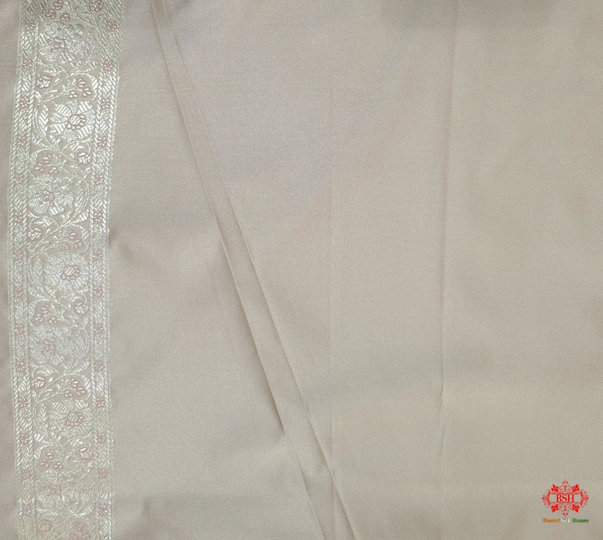 Shades Of Beige Single Zari Tanchoi Silk Saree - Bharat Silk House Tanchoi katan