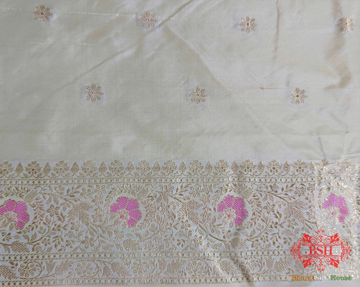 Amber Pure Katan Silk Banarasi Handloom Saree - Bharat Silk House Pure Kataan Silk