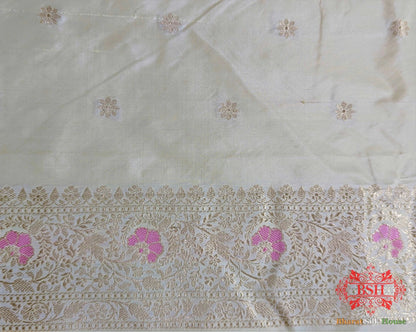 Amber Pure Katan Silk Banarasi Handloom Saree - Bharat Silk House Pure Kataan Silk