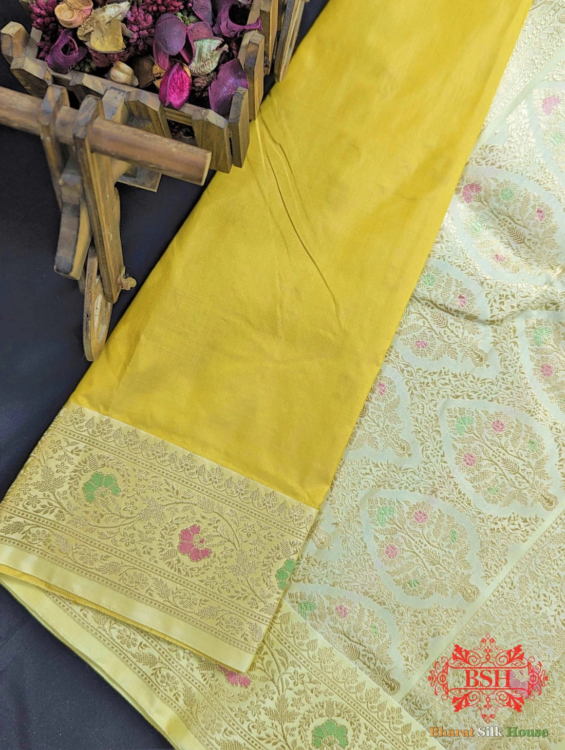 Amber Pure Katan Silk Banarasi Handloom Saree - Bharat Silk House Pure Kataan Silk