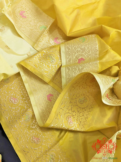 Amber Pure Katan Silk Banarasi Handloom Saree - Bharat Silk House Pure Kataan Silk