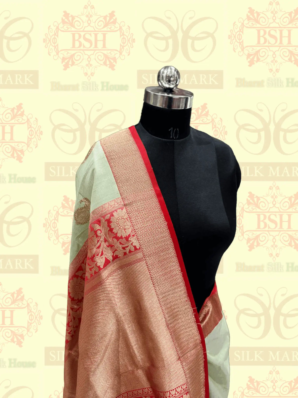 Avocado Green Pure Tussar Moonga Silk Handloom Saree With Zari Border - Bharat Silk House Tussar