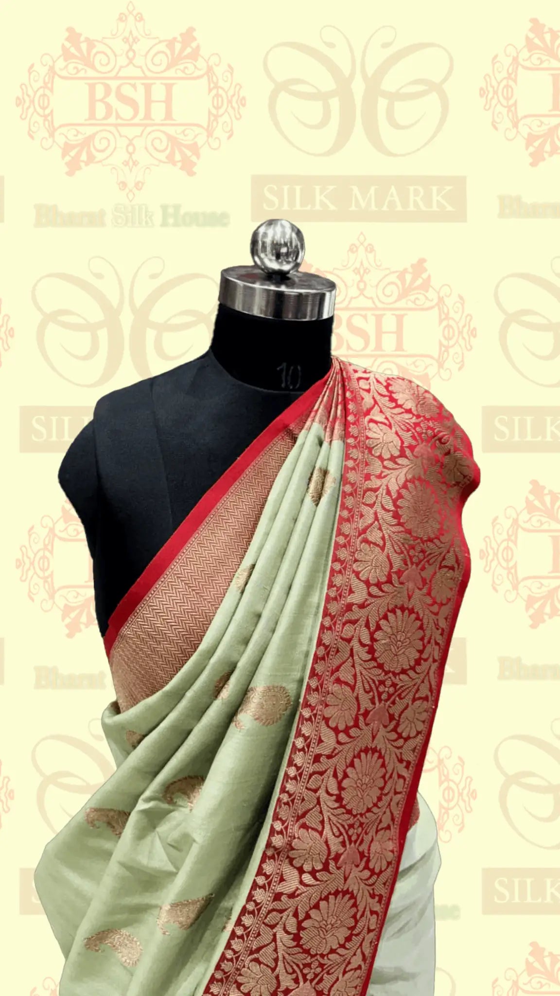 Avocado Green Pure Tussar Moonga Silk Handloom Saree With Zari Border - Bharat Silk House Tussar