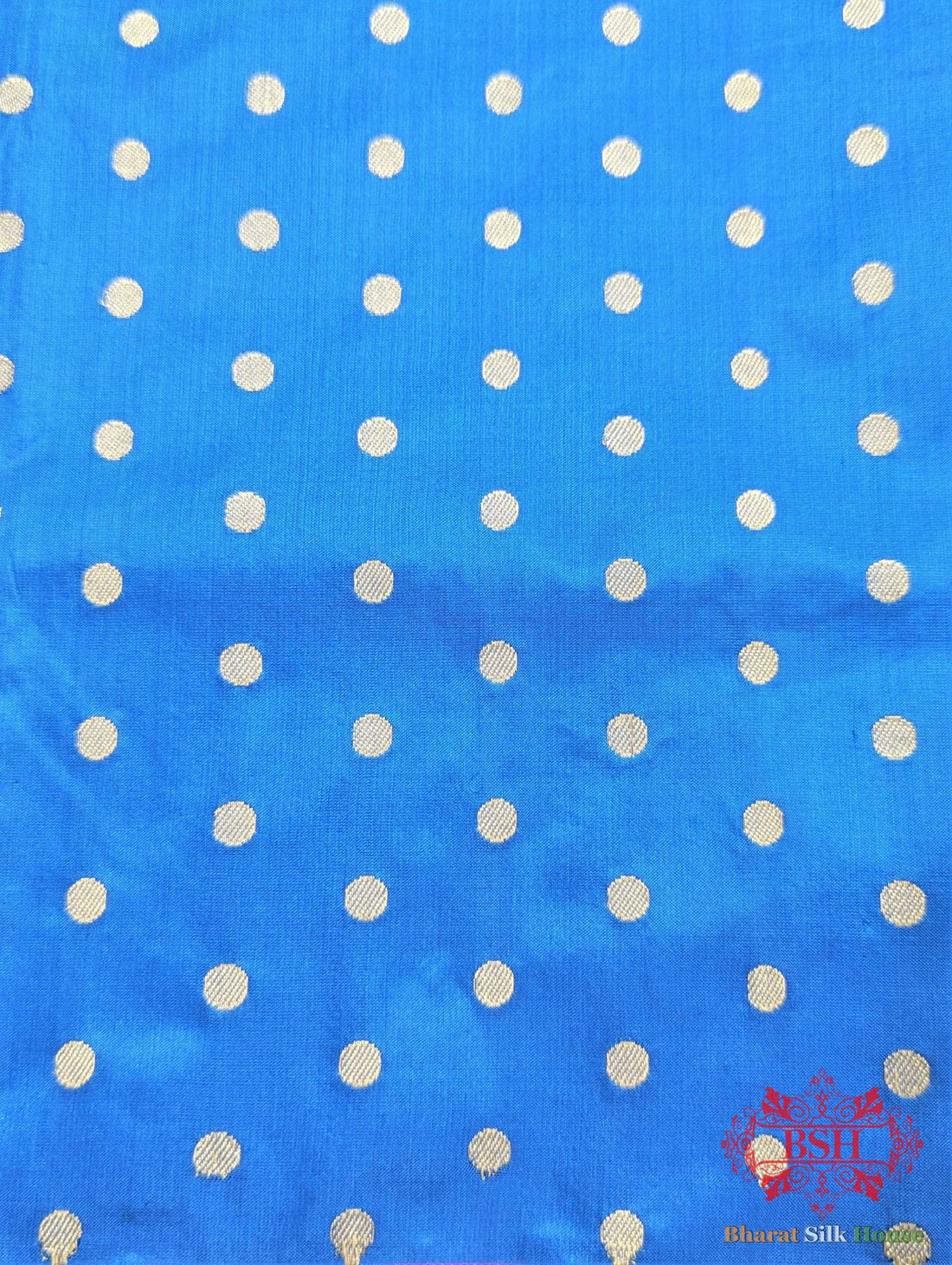 Azure Blue Pure Katan Silk Banarasi Handloom Saree - Bharat Silk House Pure Kataan Silk