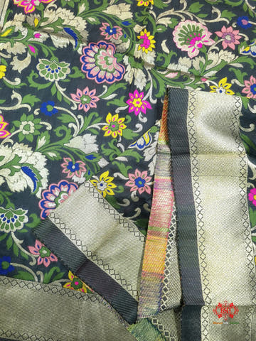 Banarasi Art Silk Jaal Design Dupatta Black - Bharat Silk House Semi-Silk
