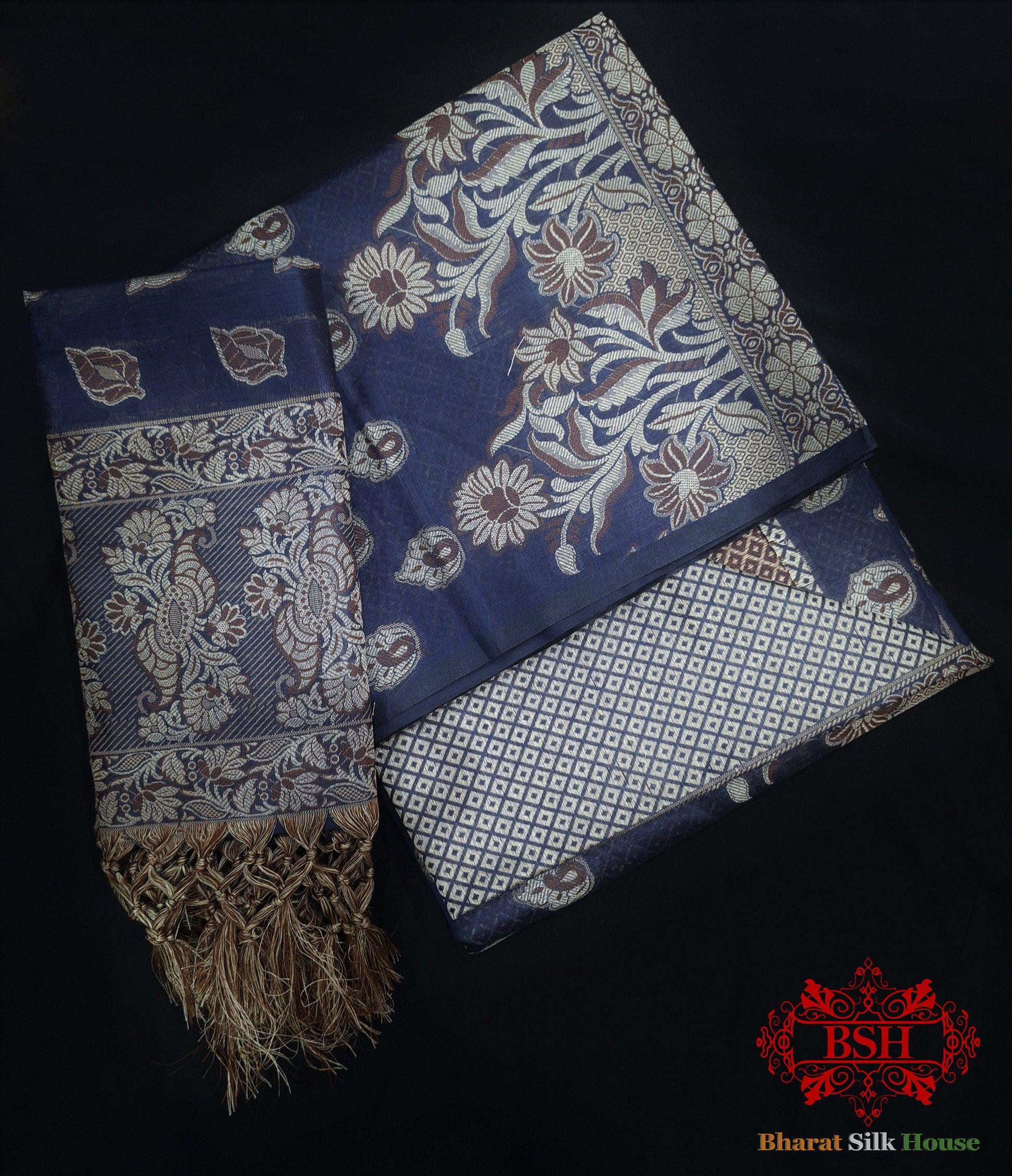 Banarasi Cotton Silk Resham Buti Woven Suitsets - Bharat Silk House