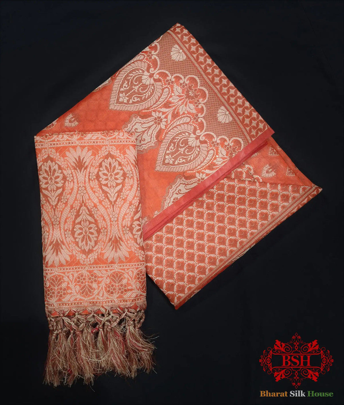 Banarasi Cotton Silk Resham Buti Woven UnStitched Suitset - Bharat Silk House Banarasi Cotton