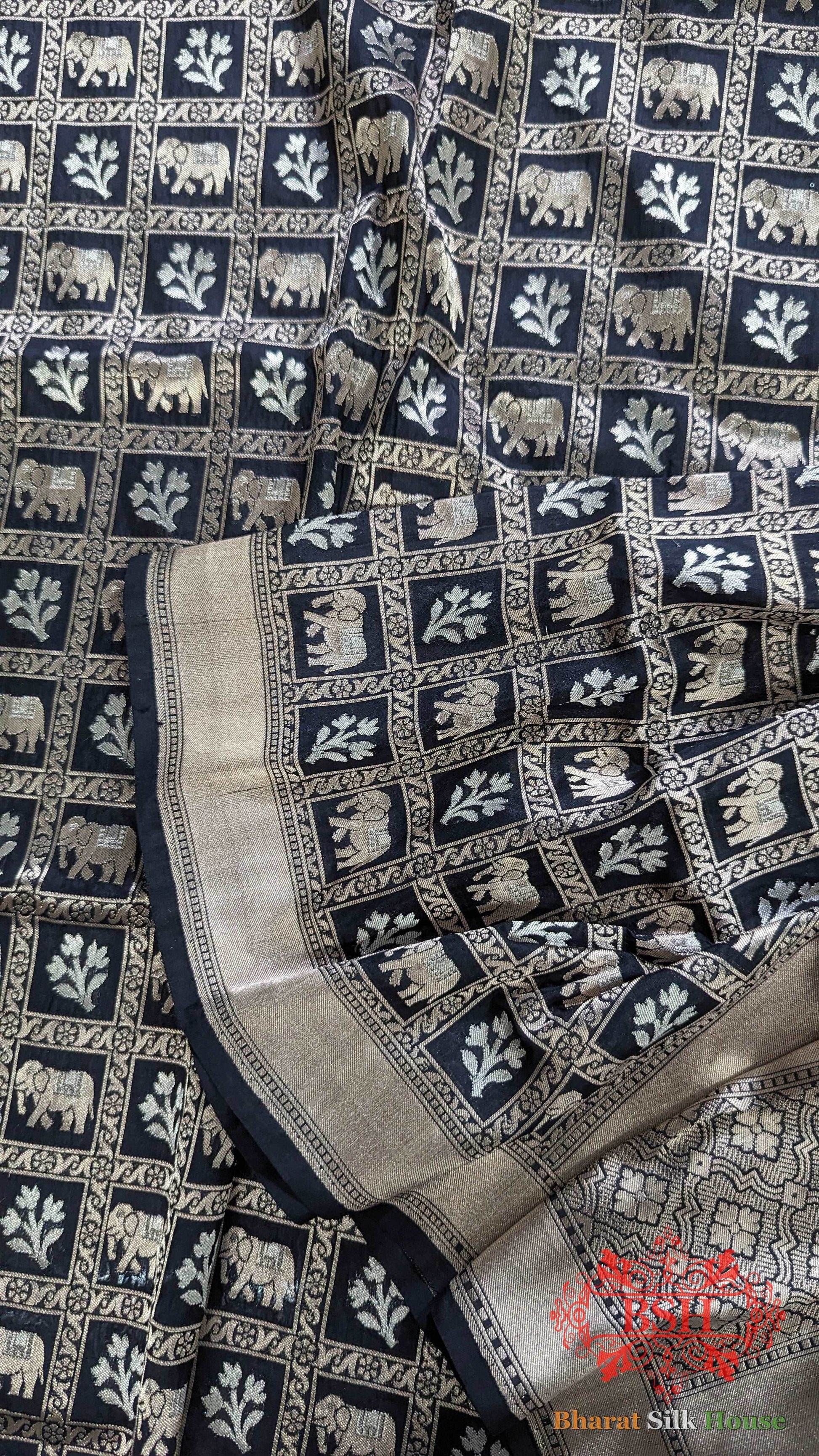 Banarasi Handwoven Pure Katan Silk Sona Rupa Dupatta - Bharat Silk House