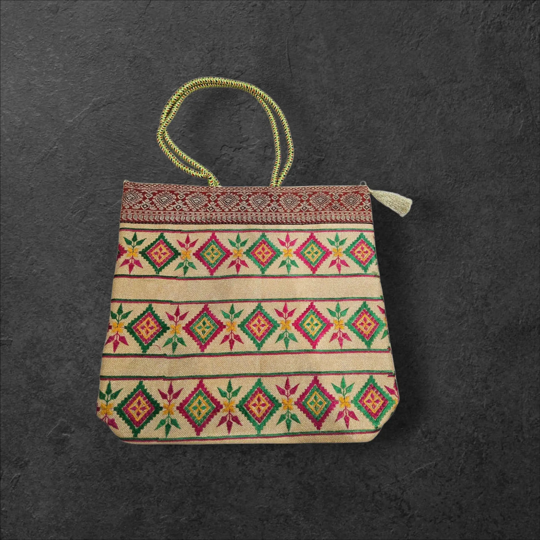 Banarasi Large Handbag (Opara Silk) - Bharat Silk House