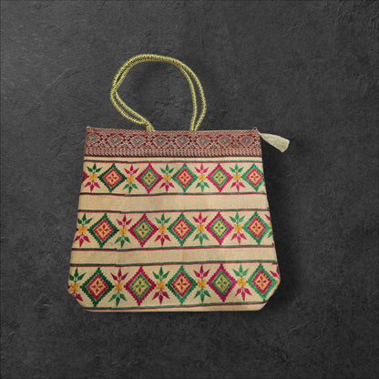 Banarasi Large Handbag (Opara Silk) - Bharat Silk House