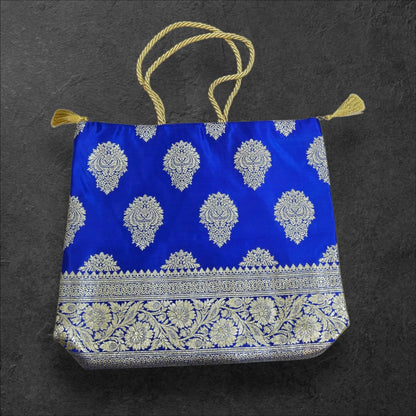 Banarasi Large Handbag (Satin Silk) - Bharat Silk House