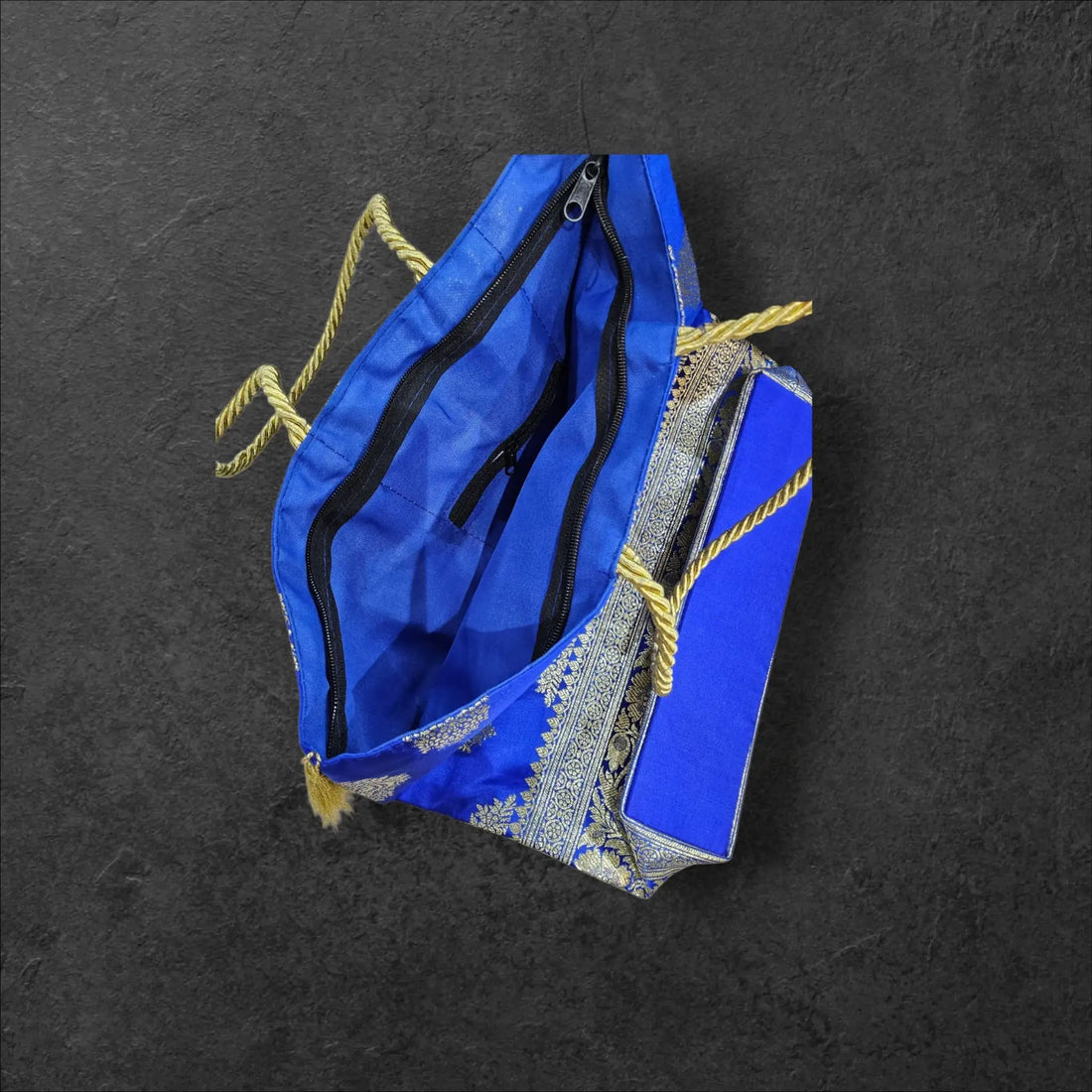 Banarasi Large Handbag (Satin Silk) - Bharat Silk House