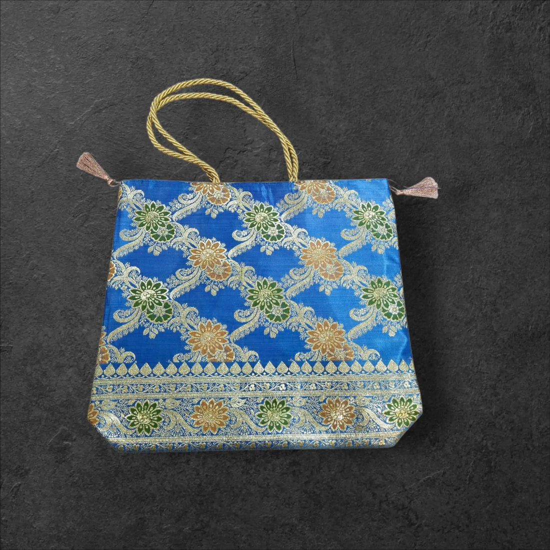 Banarasi Large Handbag (Satin Silk) - Bharat Silk House