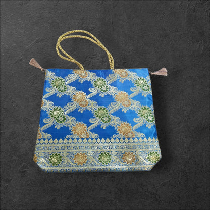 Banarasi Large Handbag (Satin Silk) - Bharat Silk House