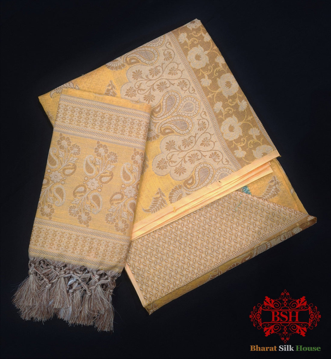 Conjunto de traje Banarasi sin coser, de seda y algodón, con buti Resham tejido