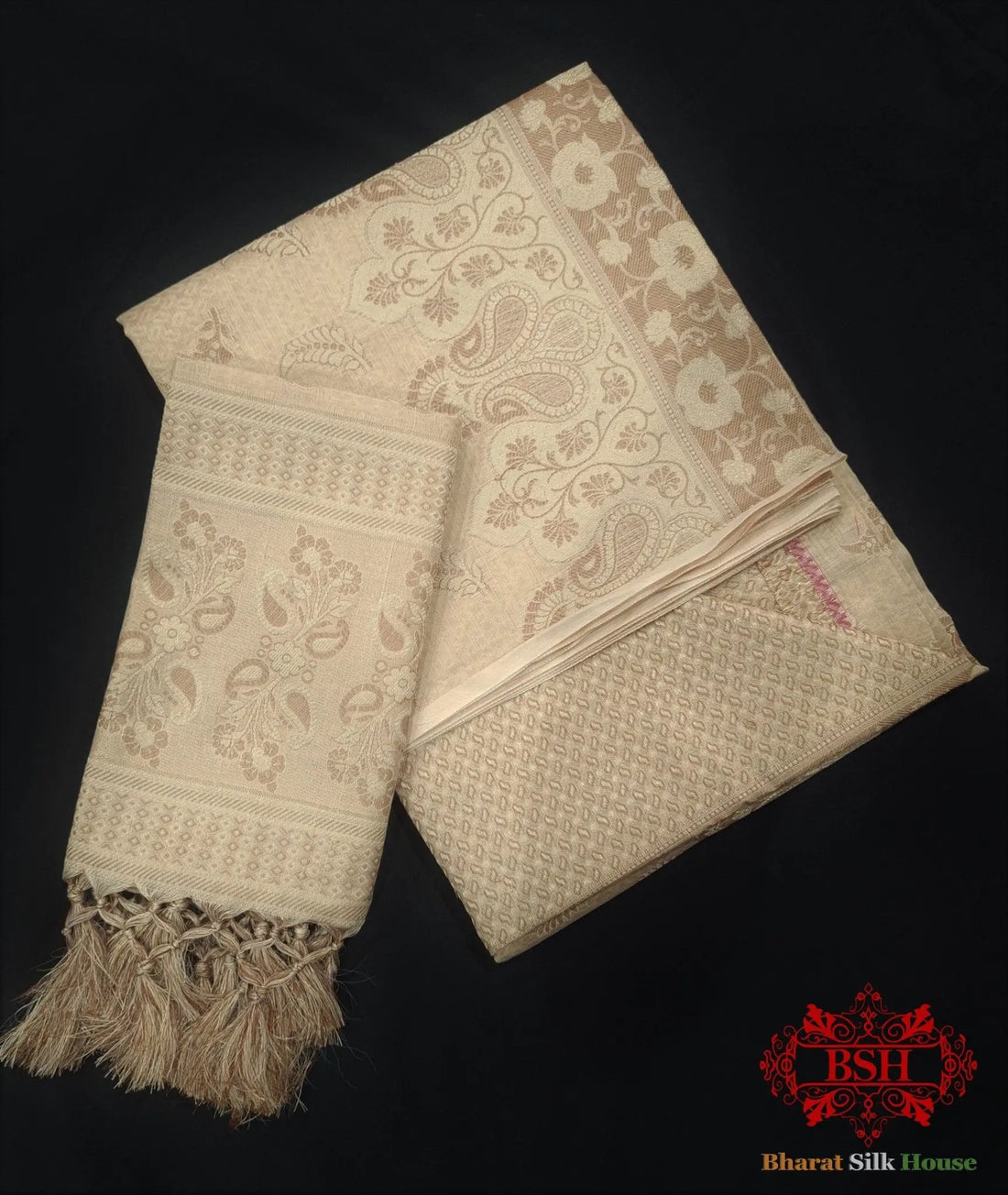 Banarasi Unstitched Suitset Cotton Silk Resham Buti Woven - Bharat Silk House Banarasi Cotton