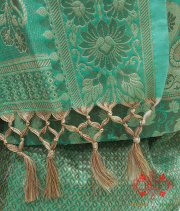 Banarasi Unstitched Suitset Cotton Silk Resham Buti Woven - Bharat Silk House Banarasi Cotton