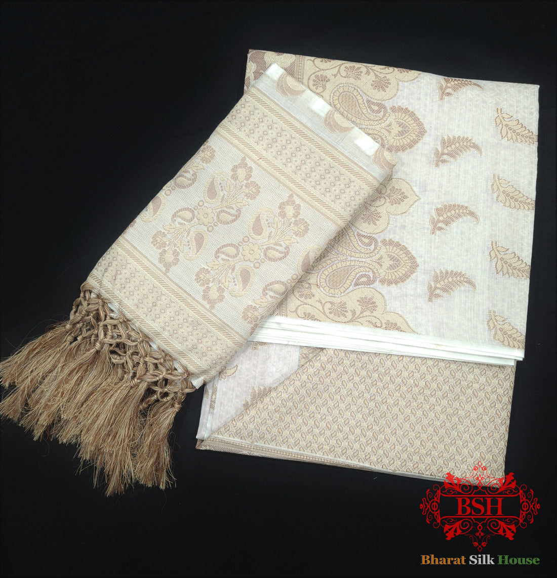 Conjunto de traje Banarasi sin coser, de seda y algodón, con buti Resham tejido