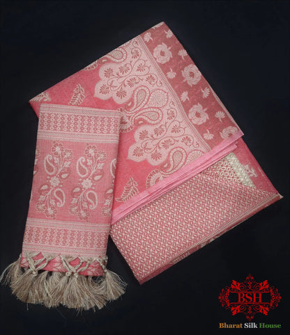 Banarasi Unstitched Suitset Cotton Silk Resham Buti Woven - Bharat Silk House Banarasi Cotton