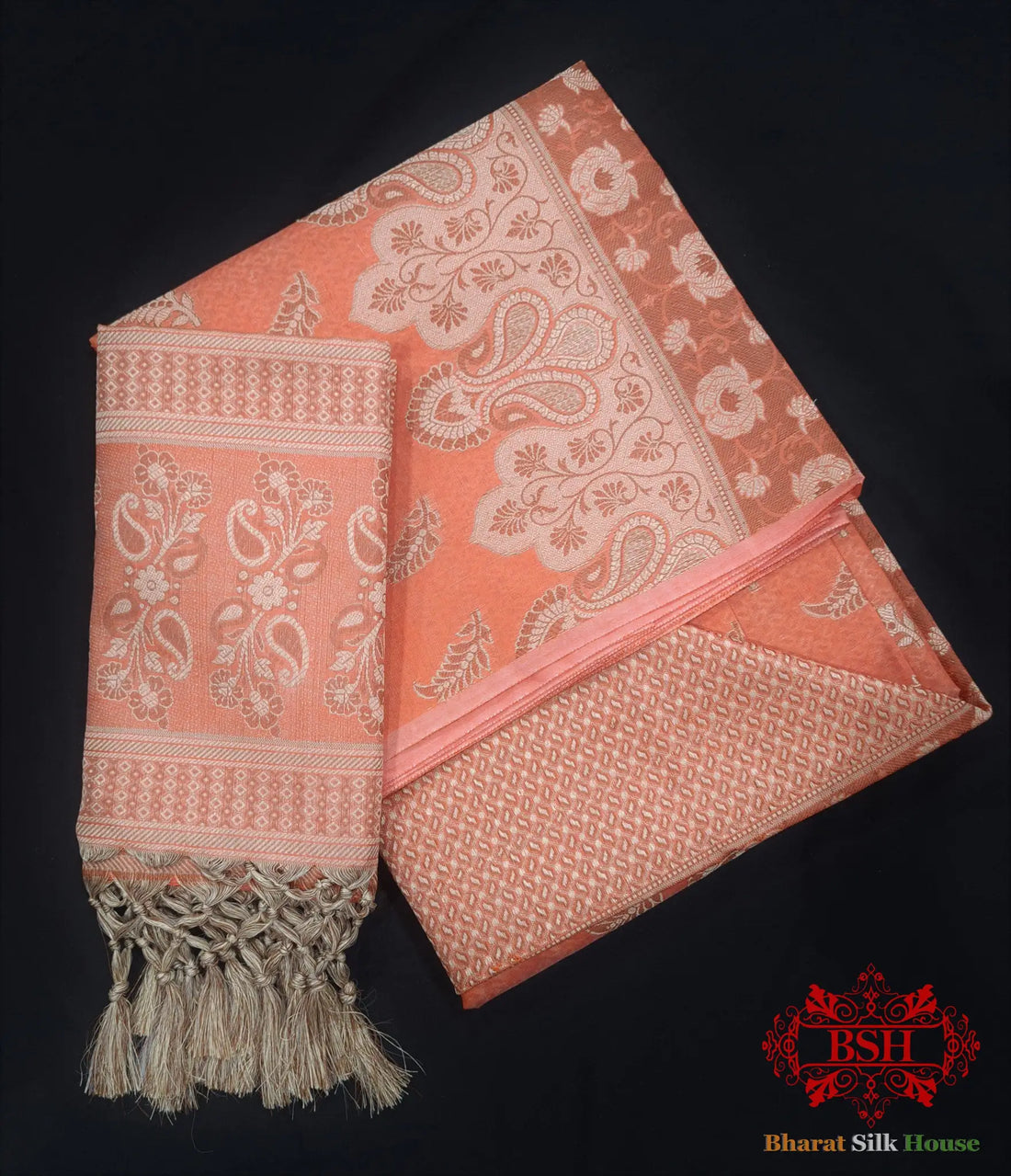 Banarasi Unstitched Suitset Cotton Silk Resham Buti Woven - Bharat Silk House Banarasi Cotton