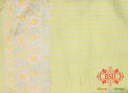 Beige Chauthera (Four Color) Resham Zari Tanchoi Katan Silk Saree - Bharat Silk House Tanchoi katan