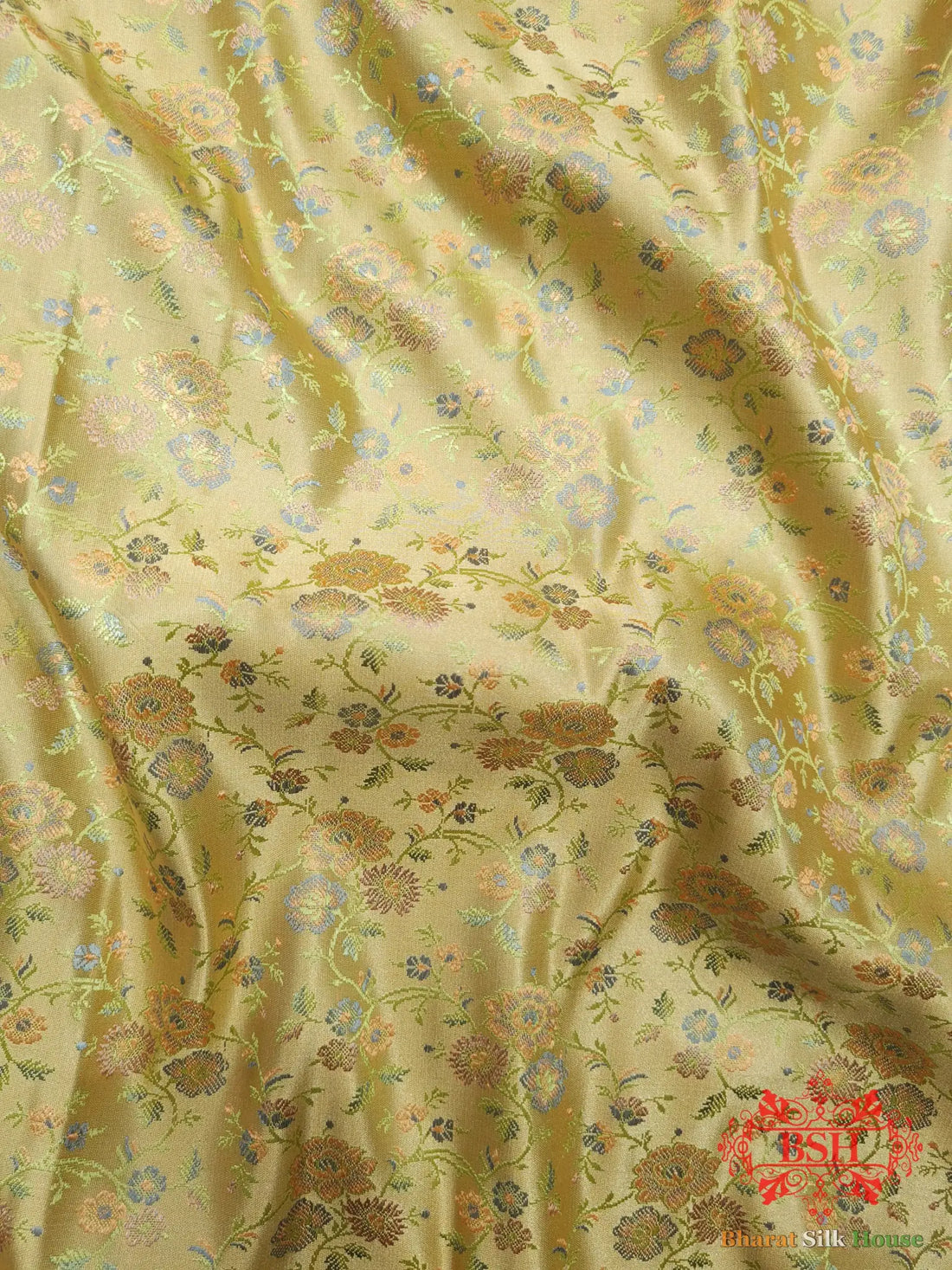 Beige Chauthera (Four Color) Resham Zari Tanchoi Katan Silk Saree - Bharat Silk House Tanchoi katan
