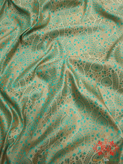 Beige Dohri Resham Booti Tanchoi Silk Saree - Bharat Silk House Tanchoi katan