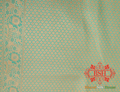 Beige Dohri Resham Booti Tanchoi Silk Saree - Bharat Silk House Tanchoi katan