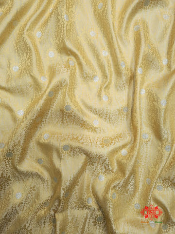 Beige Single Zari Tanchoi Silk Saree - Bharat Silk House Tanchoi katan