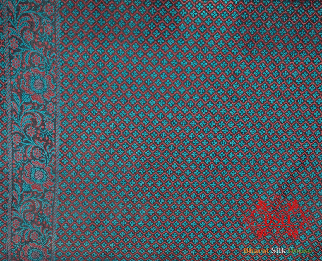 Black Dohri Resham Booti Tanchoi Silk Saree - Bharat Silk House Tanchoi katan