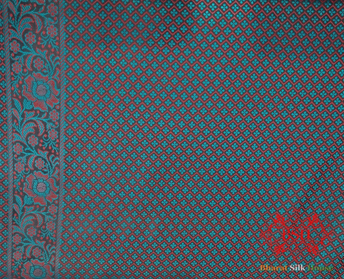 Black Dohri Resham Booti Tanchoi Silk Saree - Bharat Silk House Tanchoi katan