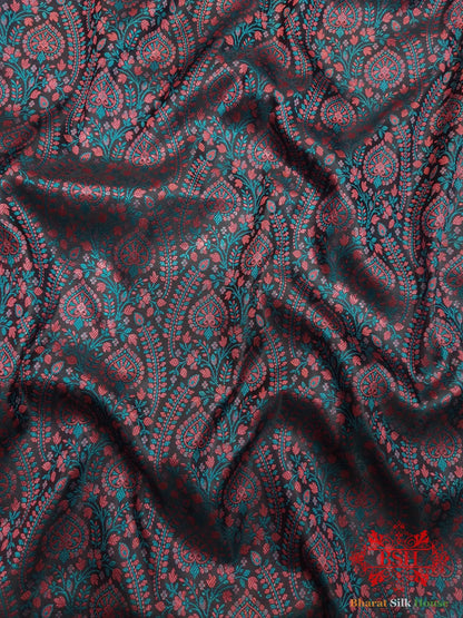 Black Dohri Resham Booti Tanchoi Silk Saree - Bharat Silk House Tanchoi katan