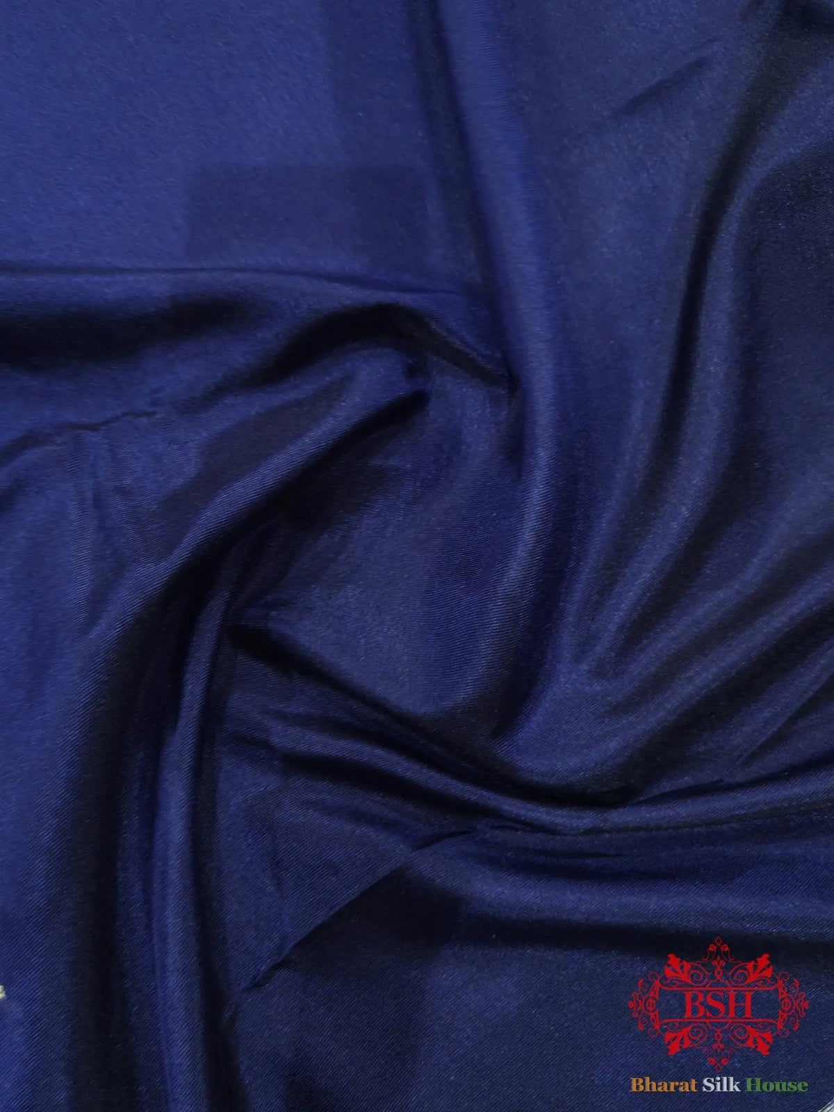 Blue Banaras Ghats Weaved Silk Saree - Bharat Silk House Semi-Silk