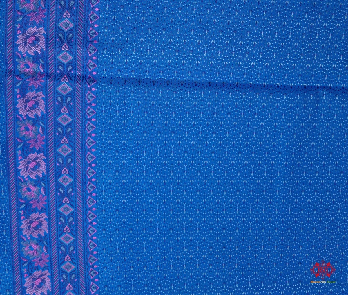 Blue Chauthera (Four Color) Resham Zari Tanchoi Katan Silk Saree - Bharat Silk House Tanchoi katan