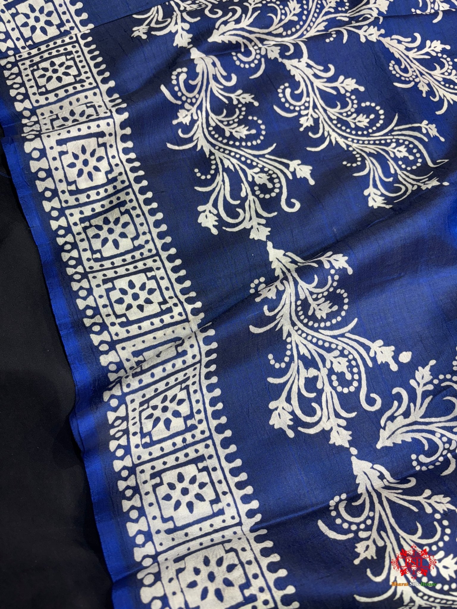 Blue Colour Pure Katan Lightweight Digital Art Summer Wear Saree - Bharat Silk House katan silk