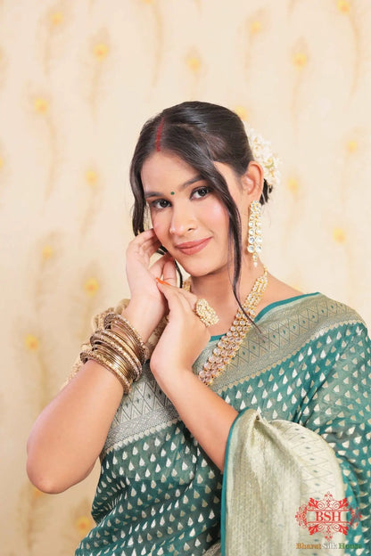 Castleton Green Chifffon Saree - Bharat Silk House Chiffon Sarees